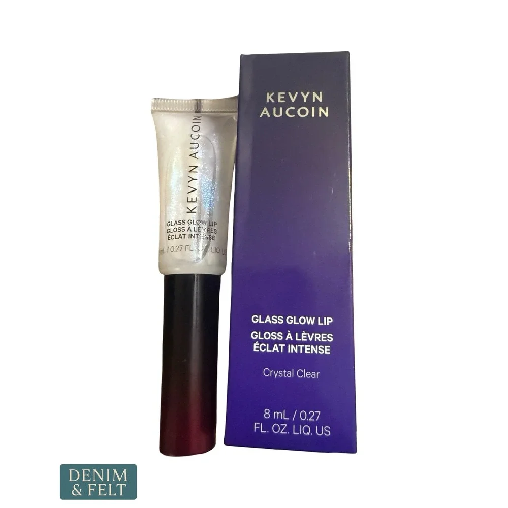 NEW Kevyn Aucoin Glass Glow Lip Gloss Crystal Clear Iridescent High Shine 0.27oz